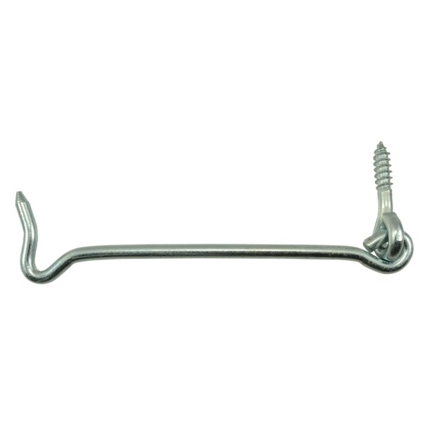 Midwest Fastener 1/4" x 6" Zinc Plated Steel Gate Hooks 10PK 52427 - main